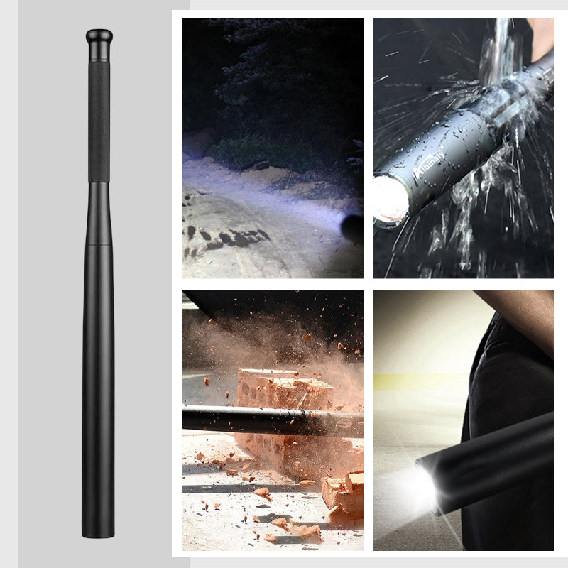 Baseball Bat Vormige LED Zaklamp | Aluminium Legering, 3 Verlichtingsmodi | Nood- en Gebruikstoepassing