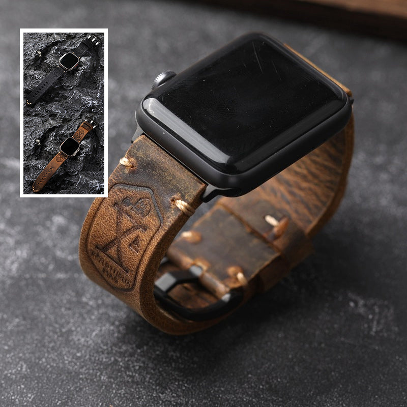 Handgemaakt Vintage Leder Apple Watch Band