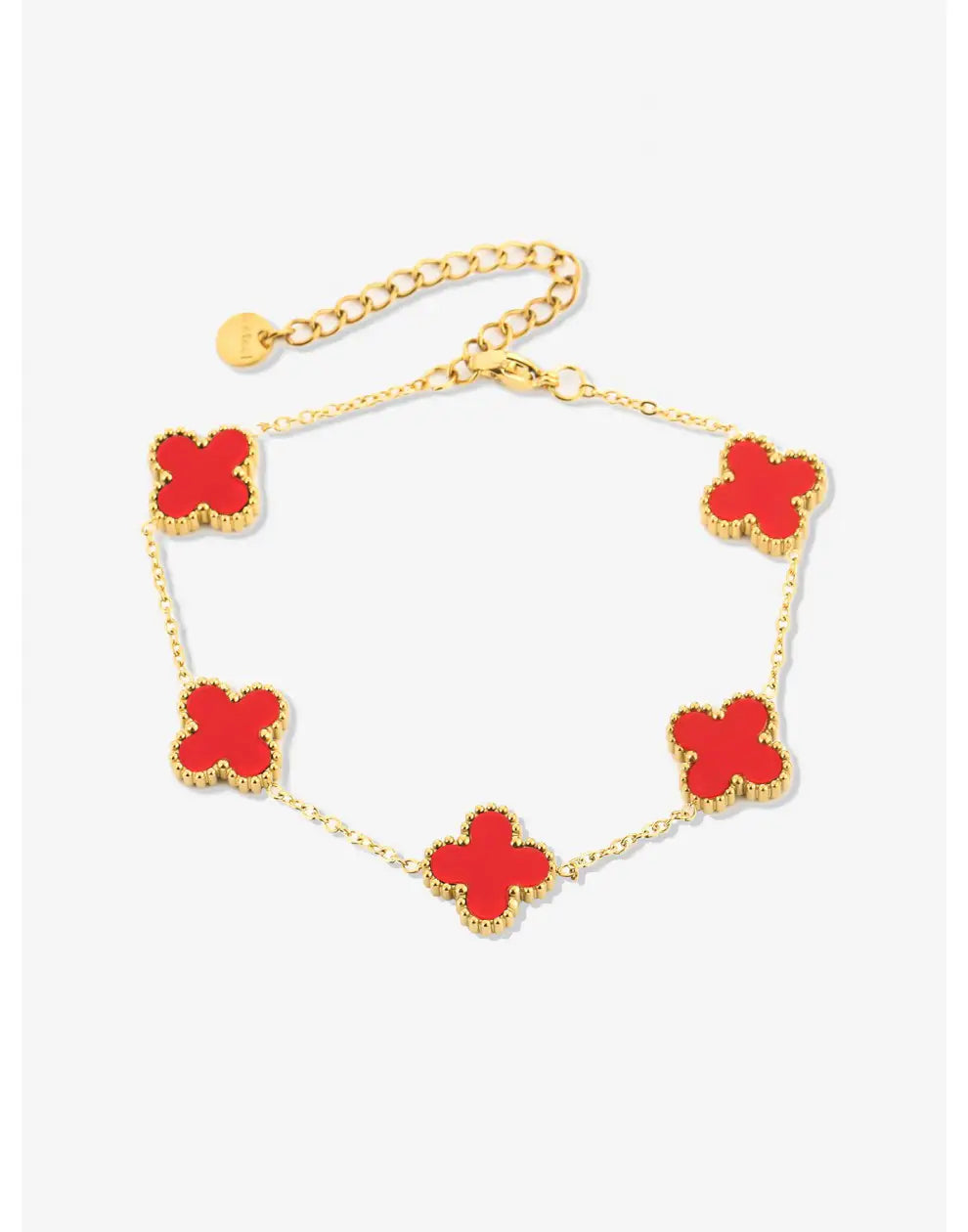 Vijfbladig klavertje vier armband van roestvrij staal – Geluk & stijl verenigd
