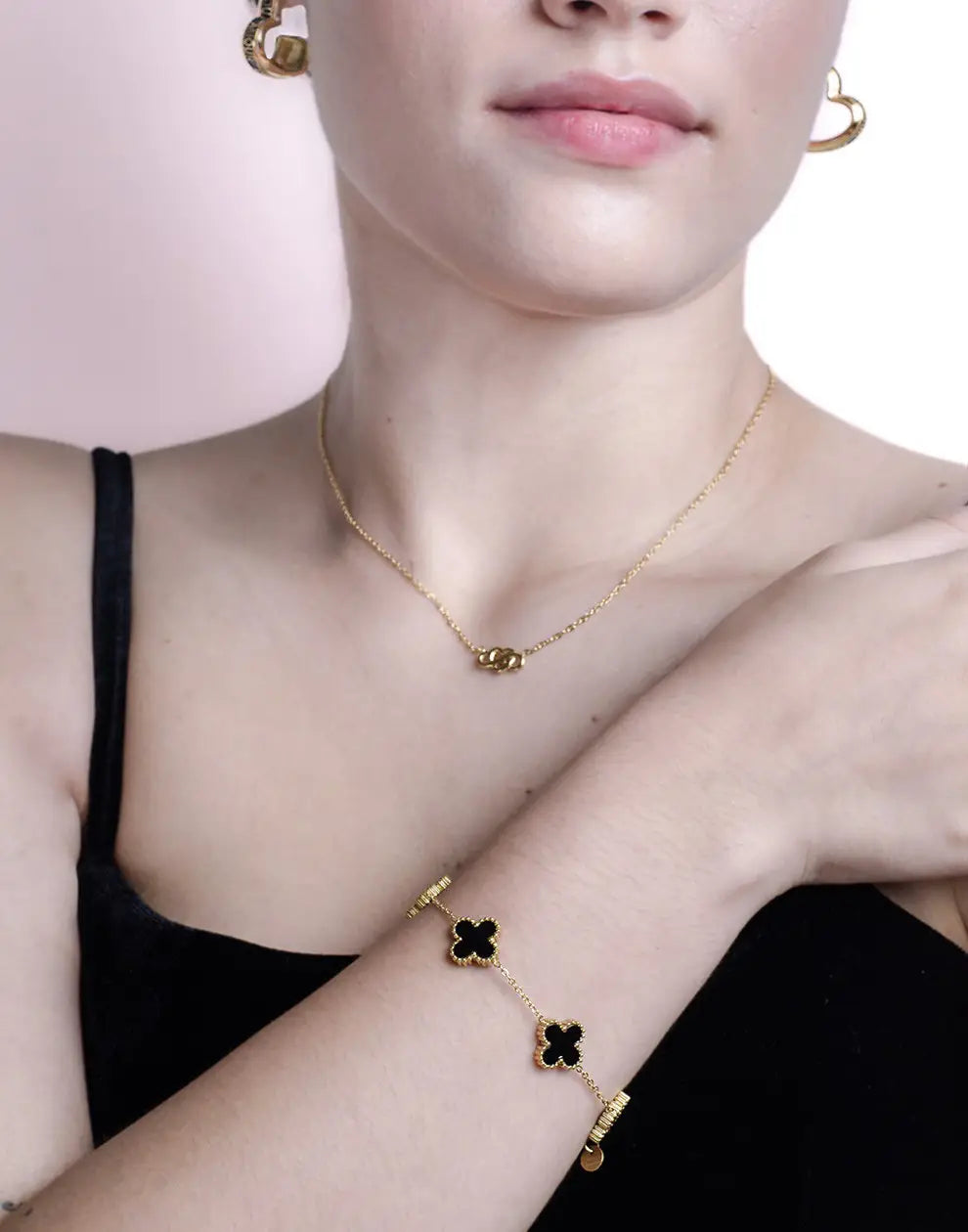 Vijfbladig klavertje vier armband van roestvrij staal – Geluk & stijl verenigd
