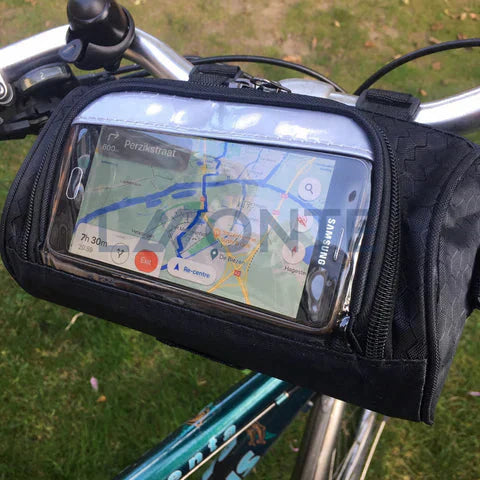 Fiets stuur tas met touchscreen venster | Spatwaterdicht | Veilige klittenbandsluiting | RideShield