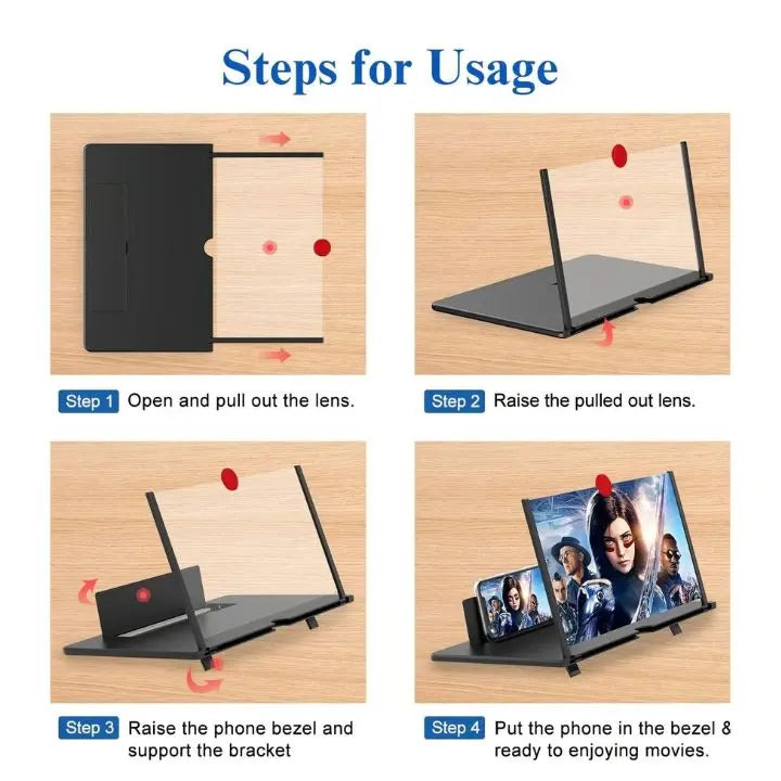 Vouwbare Telefoon Scherm Vergroter – HD voor Video's