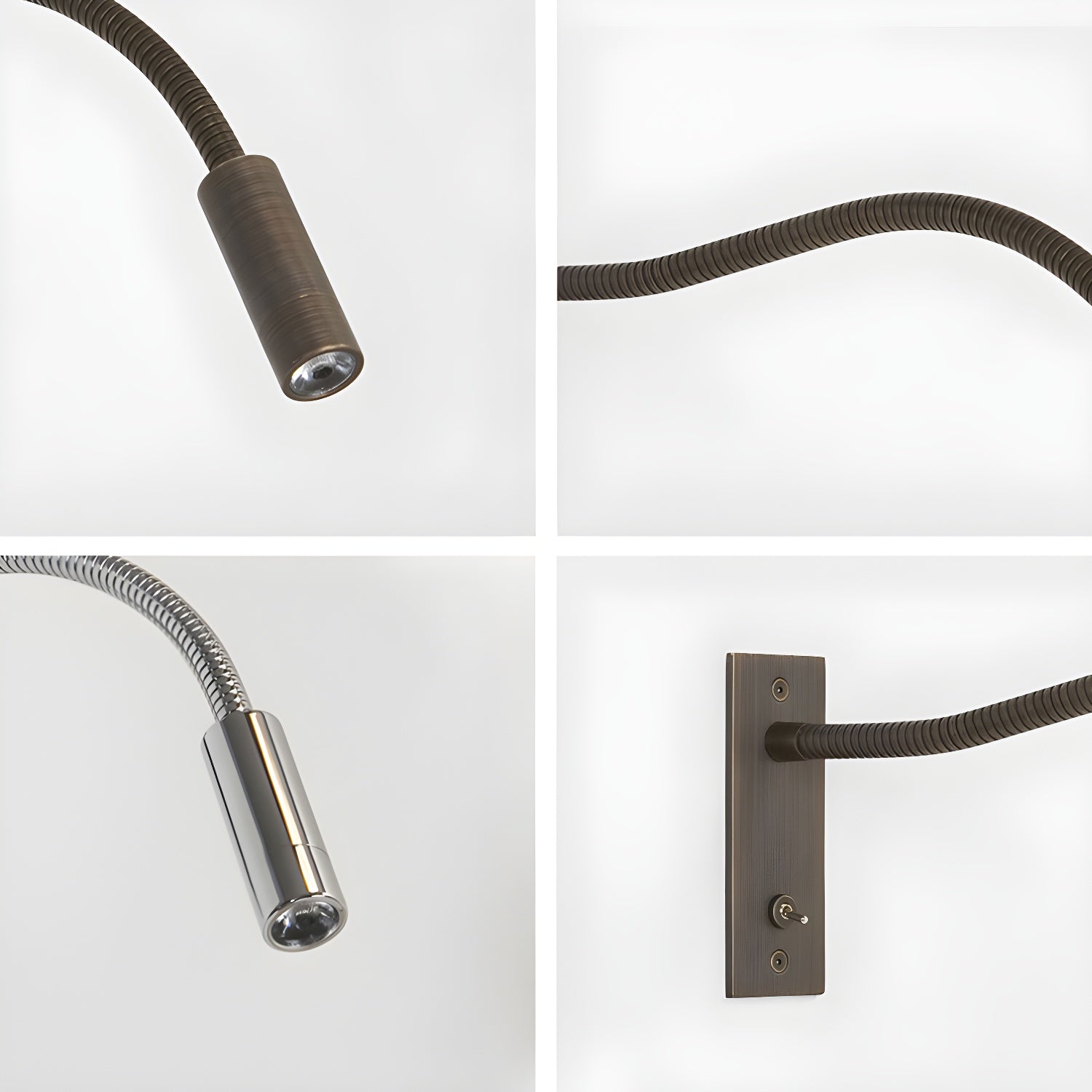 Verstelbare Gooseneck Metalen Wandlamp met Cilindrische Kop