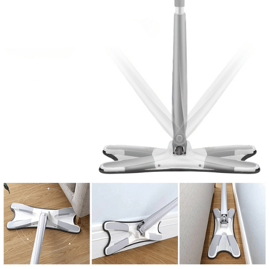 Draaibare vloermop 360° | Ideaal voor grondige reiniging, deze mop is voorzien van microvezel pads en een roterende kop voor veelzijdig gebruik.