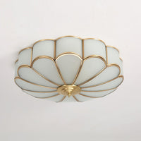 Ulira Plafondlamp Bloemvorm Frosted Glas Messing