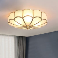 Ulira Plafondlamp Bloemvorm Frosted Glas Messing