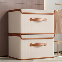 Lorvane – Opvouwbare Opbergbox Met Deksel En Leren Handgrepen