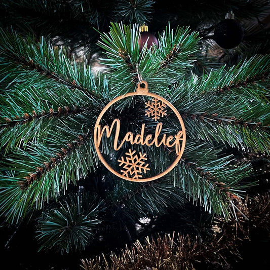 GleamOrnament |  Kerst sneeuwvlok ornamenten met te personaliseren naam