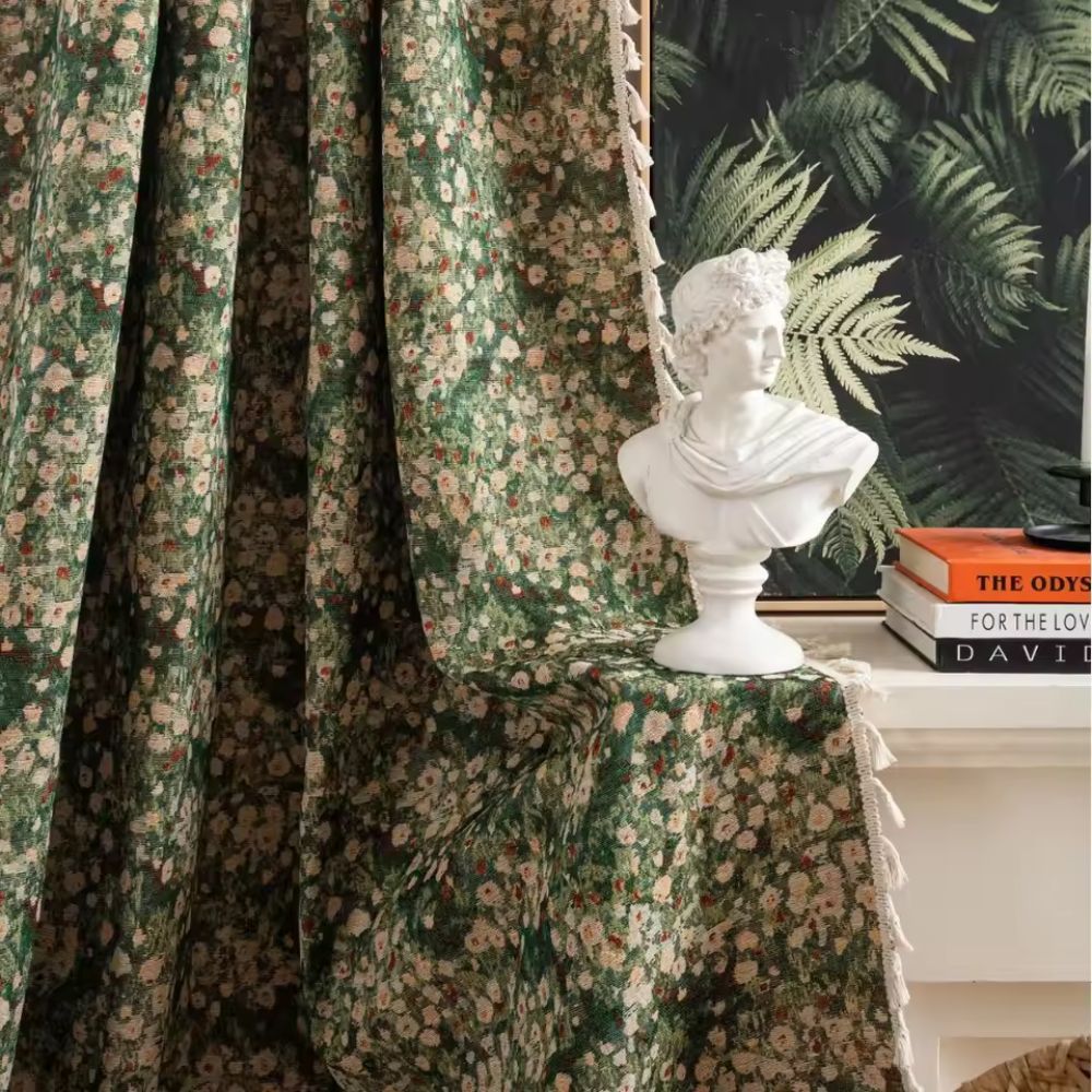 Franse Vintage Bloemen Tapisserie Gordijn