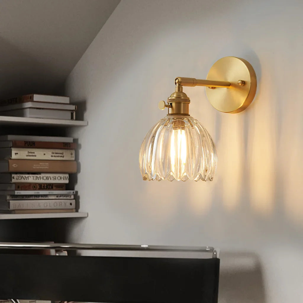 Freya Lotus Glazen Wandlamp