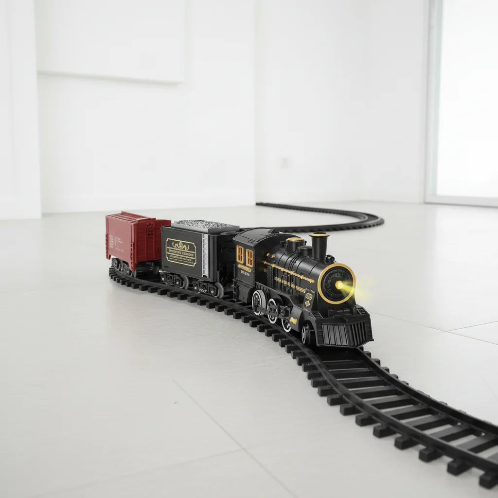 Elektrische Kersttrein Set – Feestelijk Speelgoed met Flexibele Rails voor Magische Winteravonden