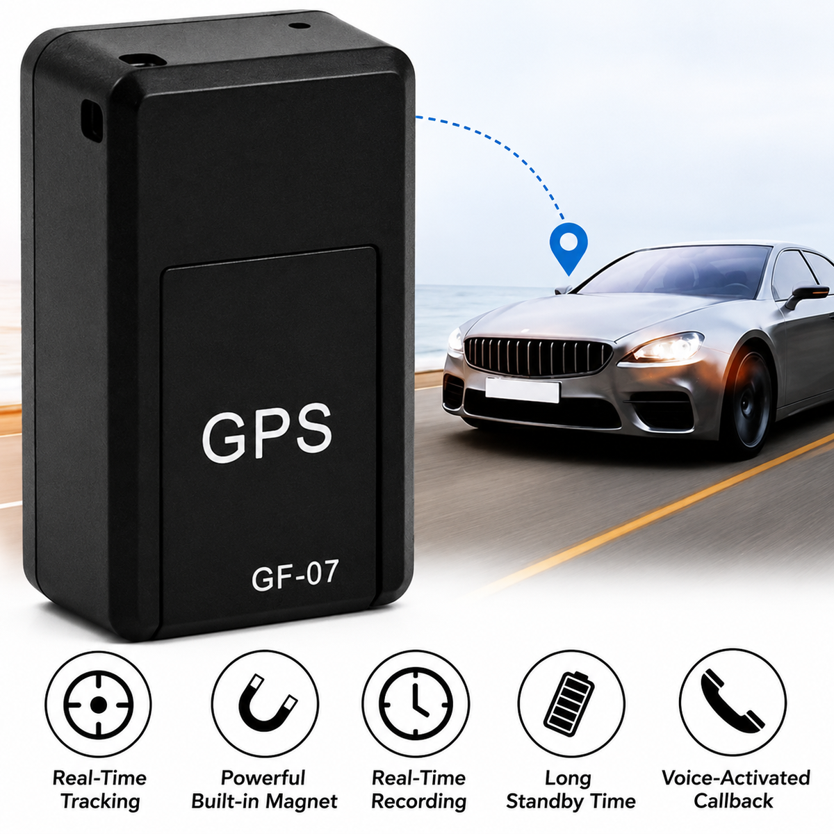 Mini GPS-tracker met magneet: Real-time tracking zonder abonnement