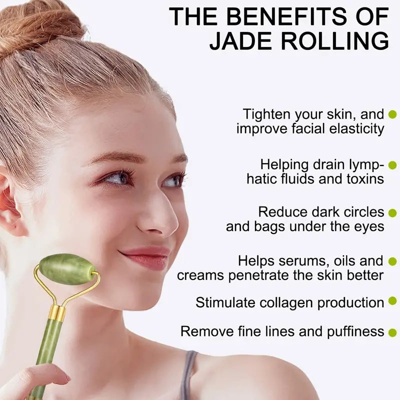 RollPro | Jade Gua Sha Gezichtsmassage Roller Set (4PCS)