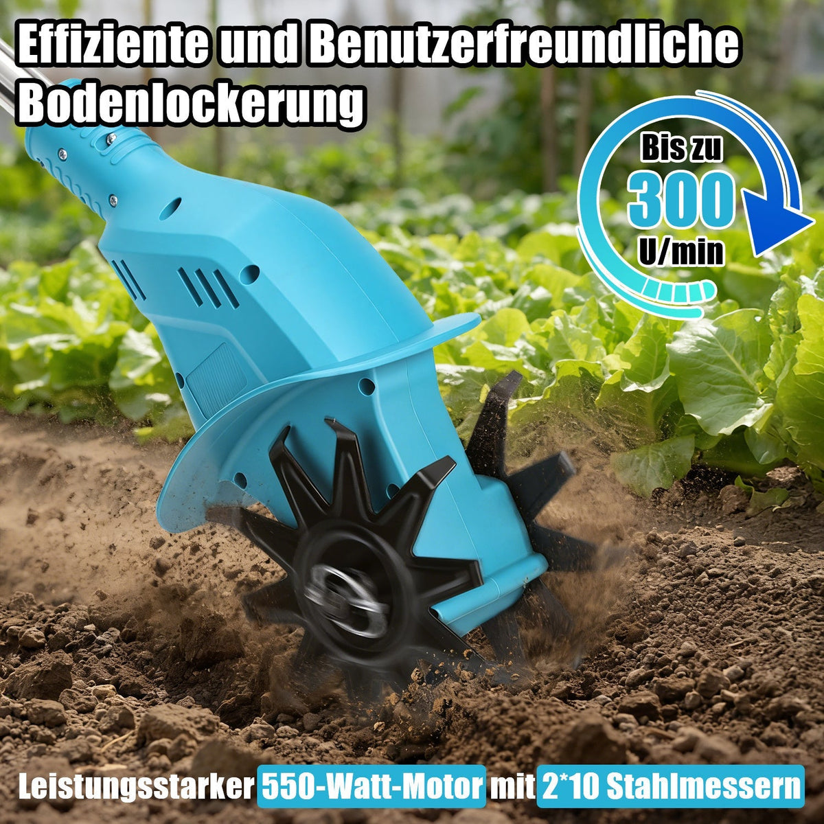 550W Accu Tuinfrees met 2 Accu's Draagbaar