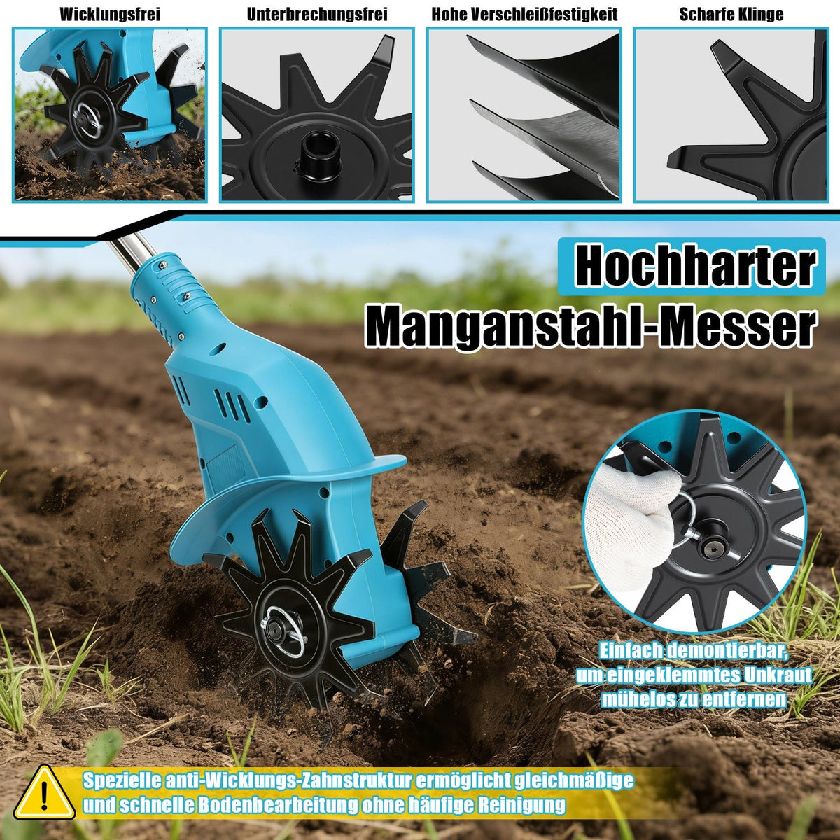 550W Accu Tuinfrees met 2 Accu's Draagbaar