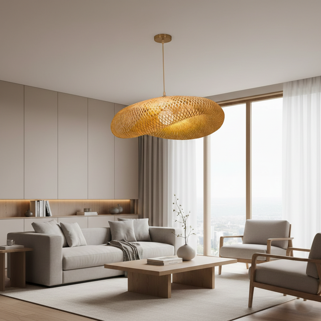 Aira Handgeweven Natuurlijke Bamboe Hanglamp