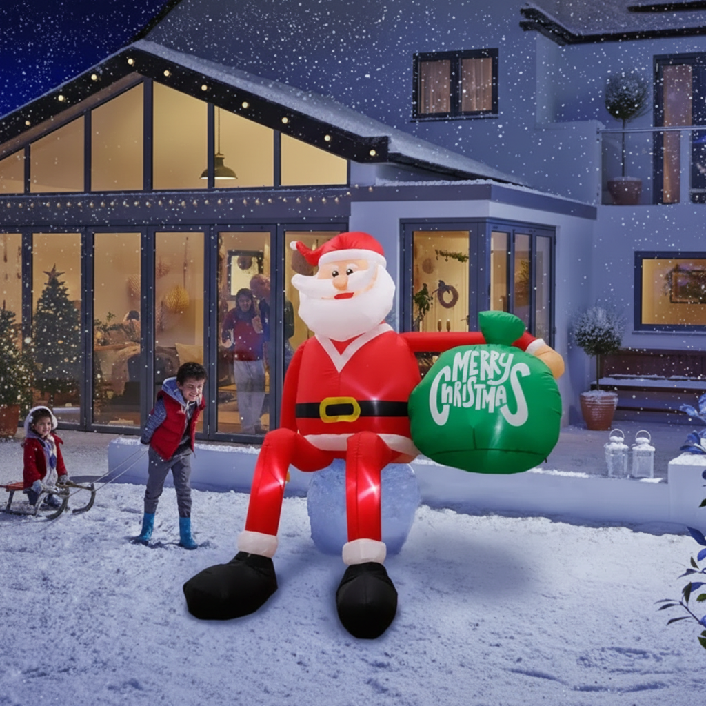 Reusachtige 2,4 m LED Opblaasbare Klim Sinterklaas | Premium, Waterdichte Buitendecoratie voor Kerst