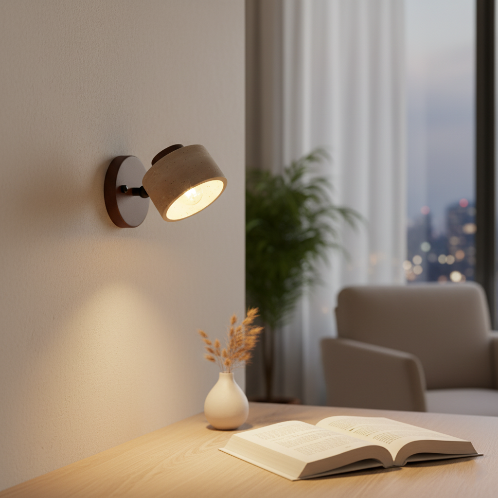 Studie Lezen Minimalistische Travertijn Steen Wandlamp