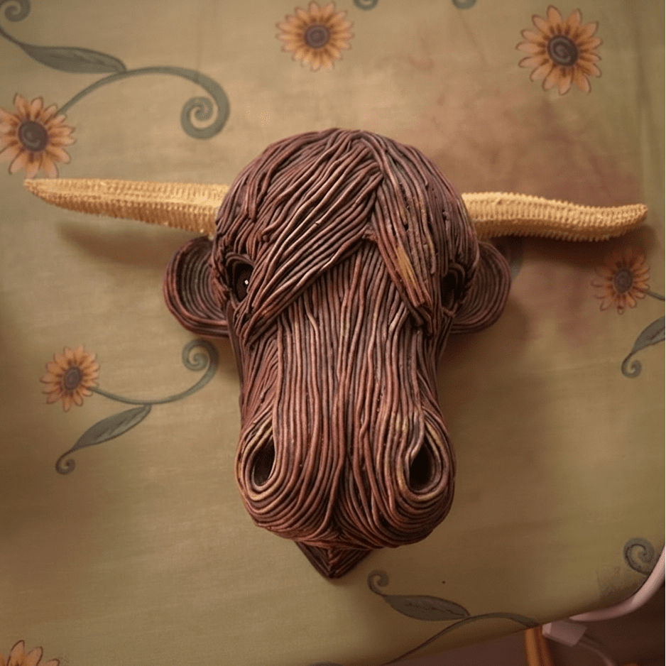 BOVINEART – Elegante Koe-Wandsculptuur in Landhuisstijl