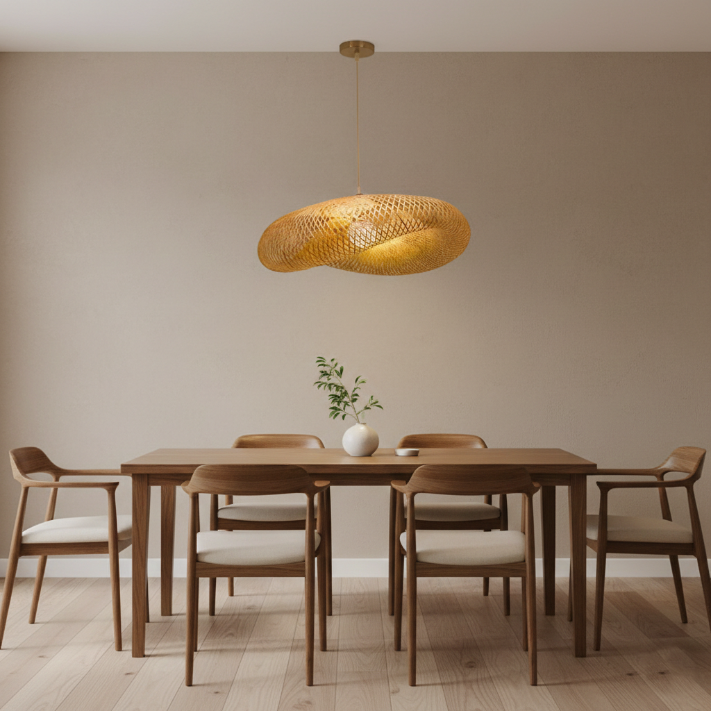Aira Handgeweven Natuurlijke Bamboe Hanglamp