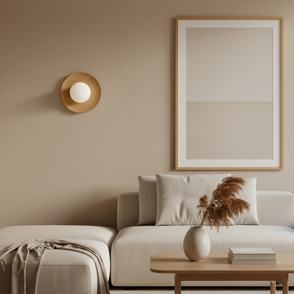 Noordse Minimalistische Natuurlijke Houten LED Wandlamp