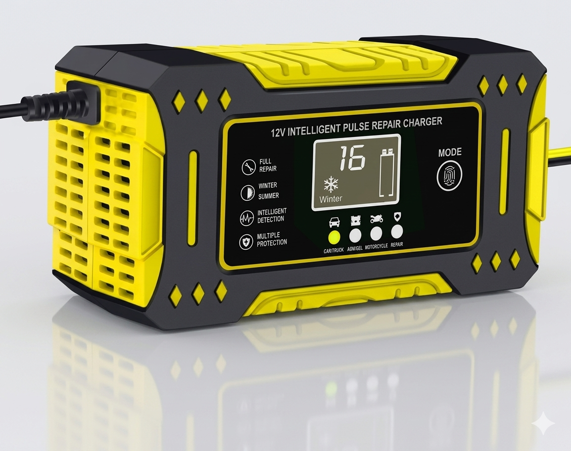 Auto Oplader PowerPulse – 12V/24V, Impulsherstel, LCD Display
