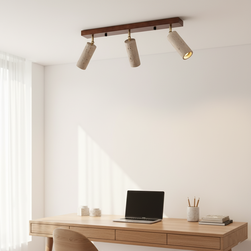 Travertin 3 Koppen Plafondlamp
