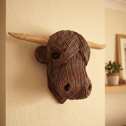 BOVINEART – Elegante Koe-Wandsculptuur in Landhuisstijl