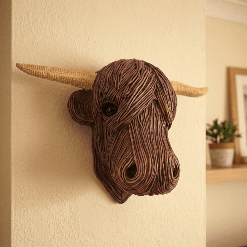 BOVINEART – Elegante Koe-Wandsculptuur in Landhuisstijl