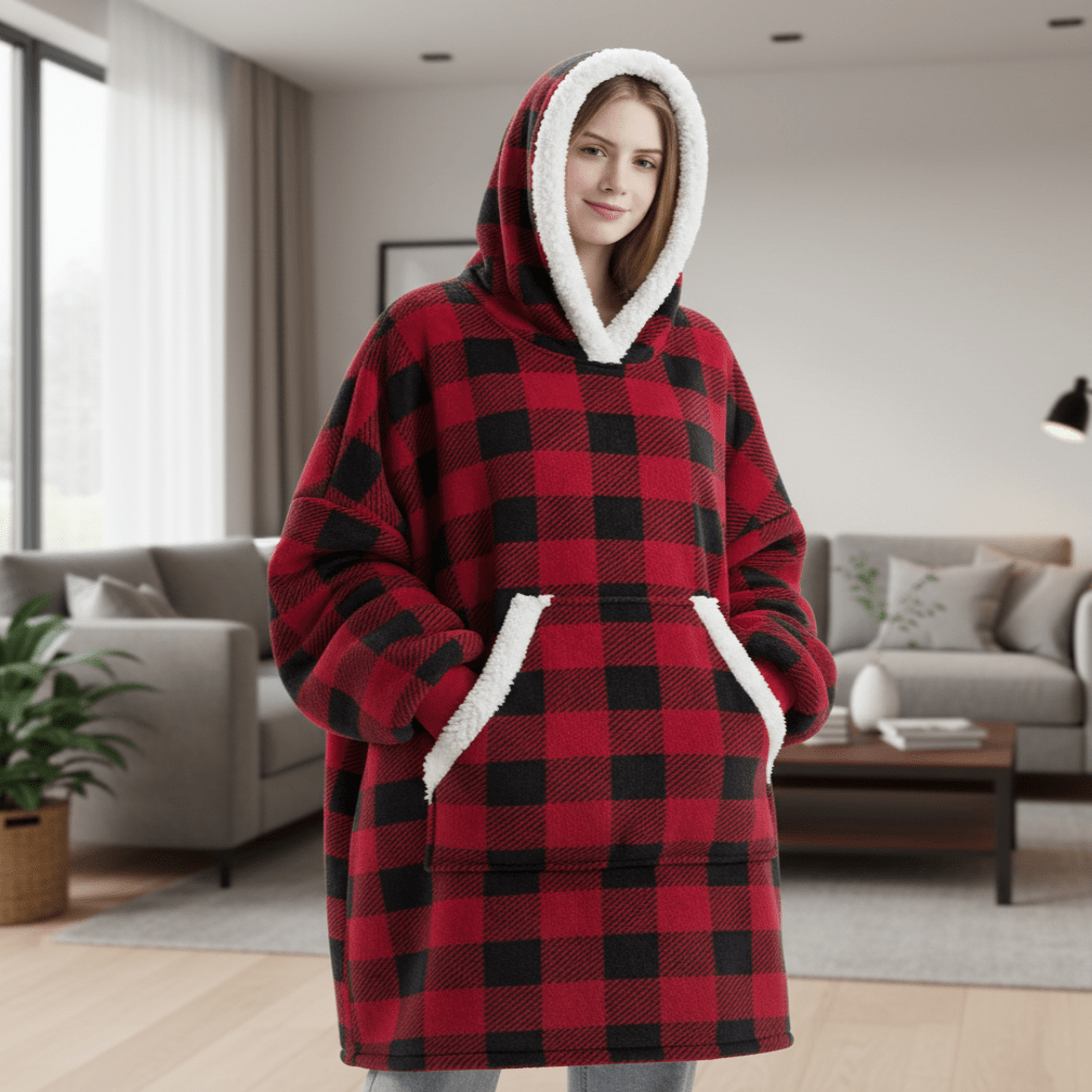 SNUGGOVA – Fleece Hoodie-Deken voor ultiem comfort