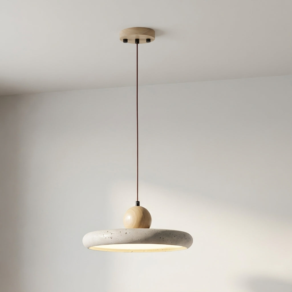Travertine Houten Hanglamp