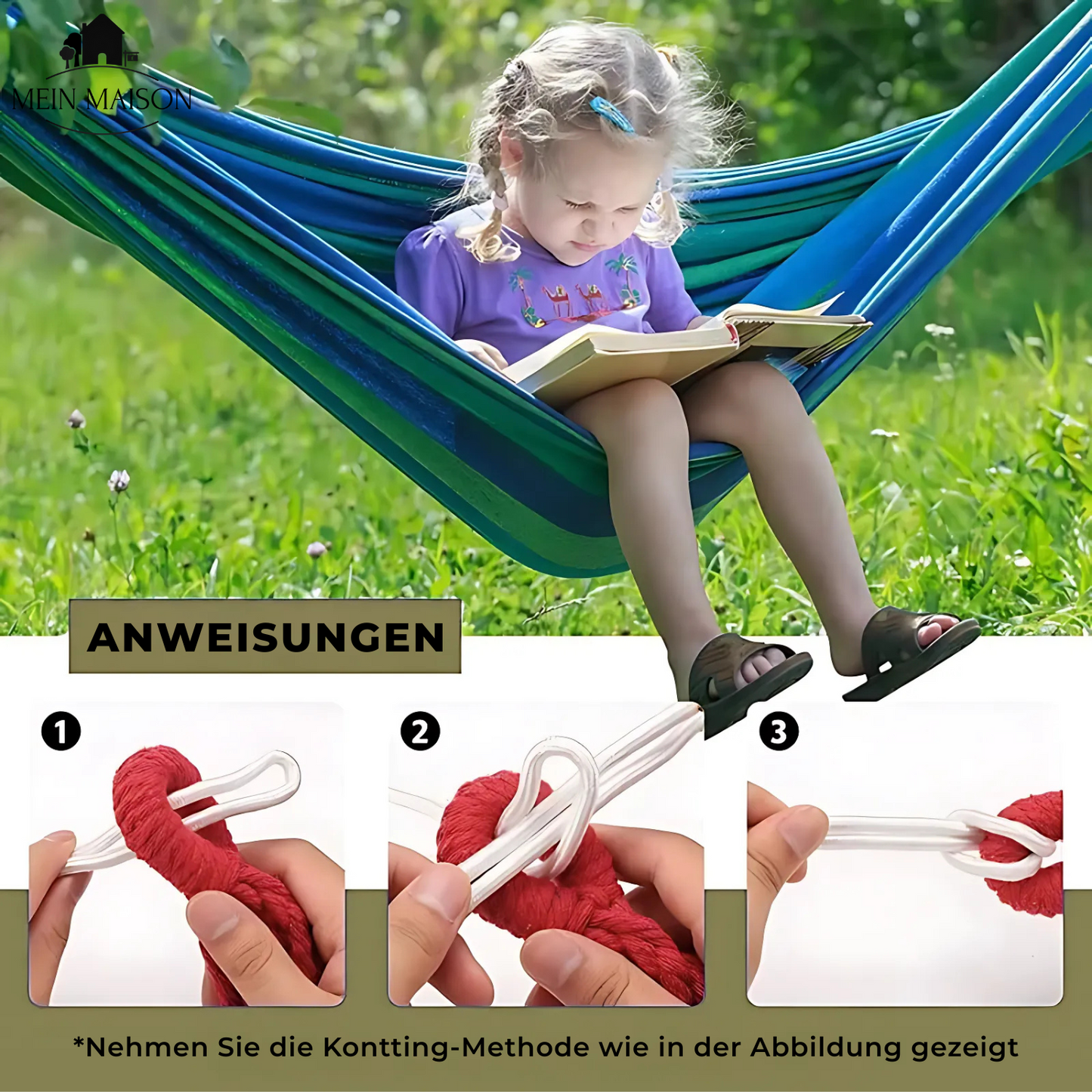 RelaxoLounge Hangmat | Robuust Canvas | Antislip-Design | Draagkracht 200 kg