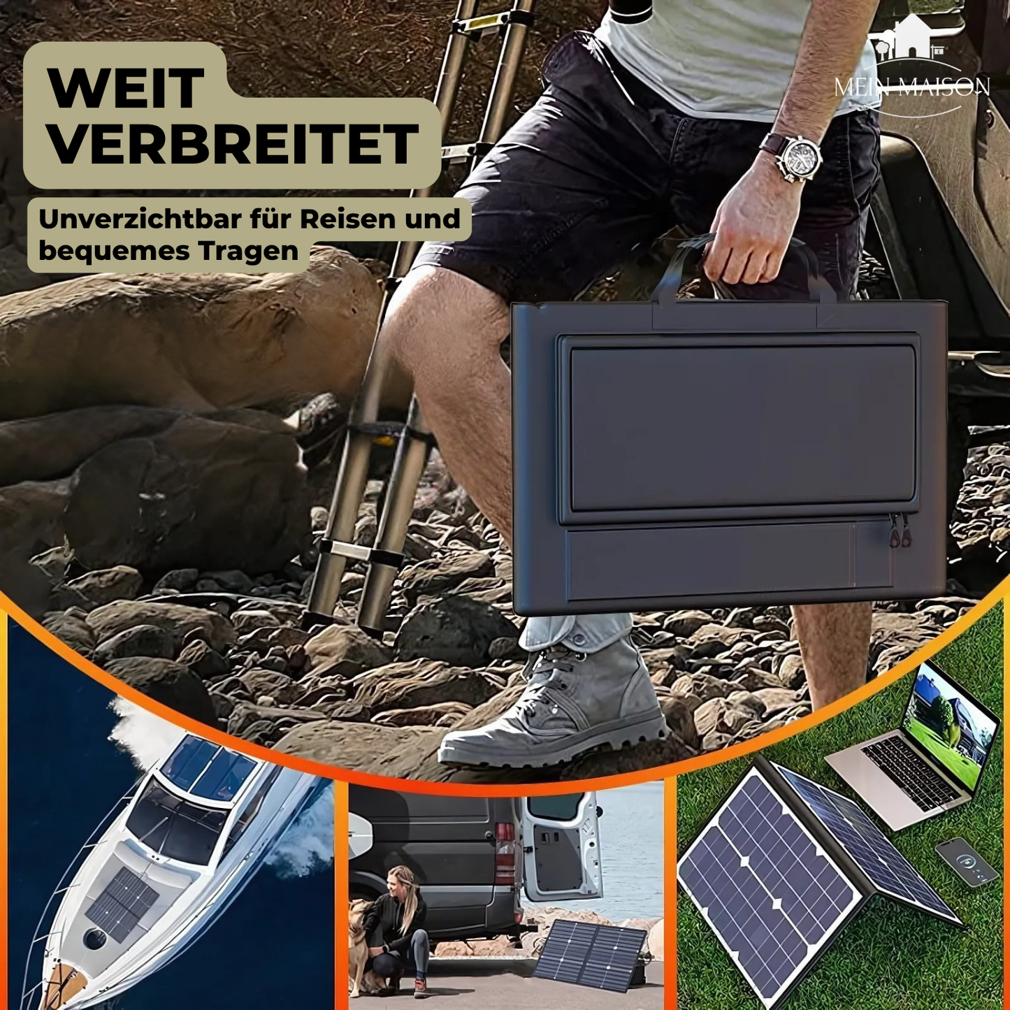 SolaraX 1000W Opvouwbare Zonnepaneel Kit | Compleet pakket met MPPT & USB/Type-C | Voor Kamperen, Auto, Boot & Caravan