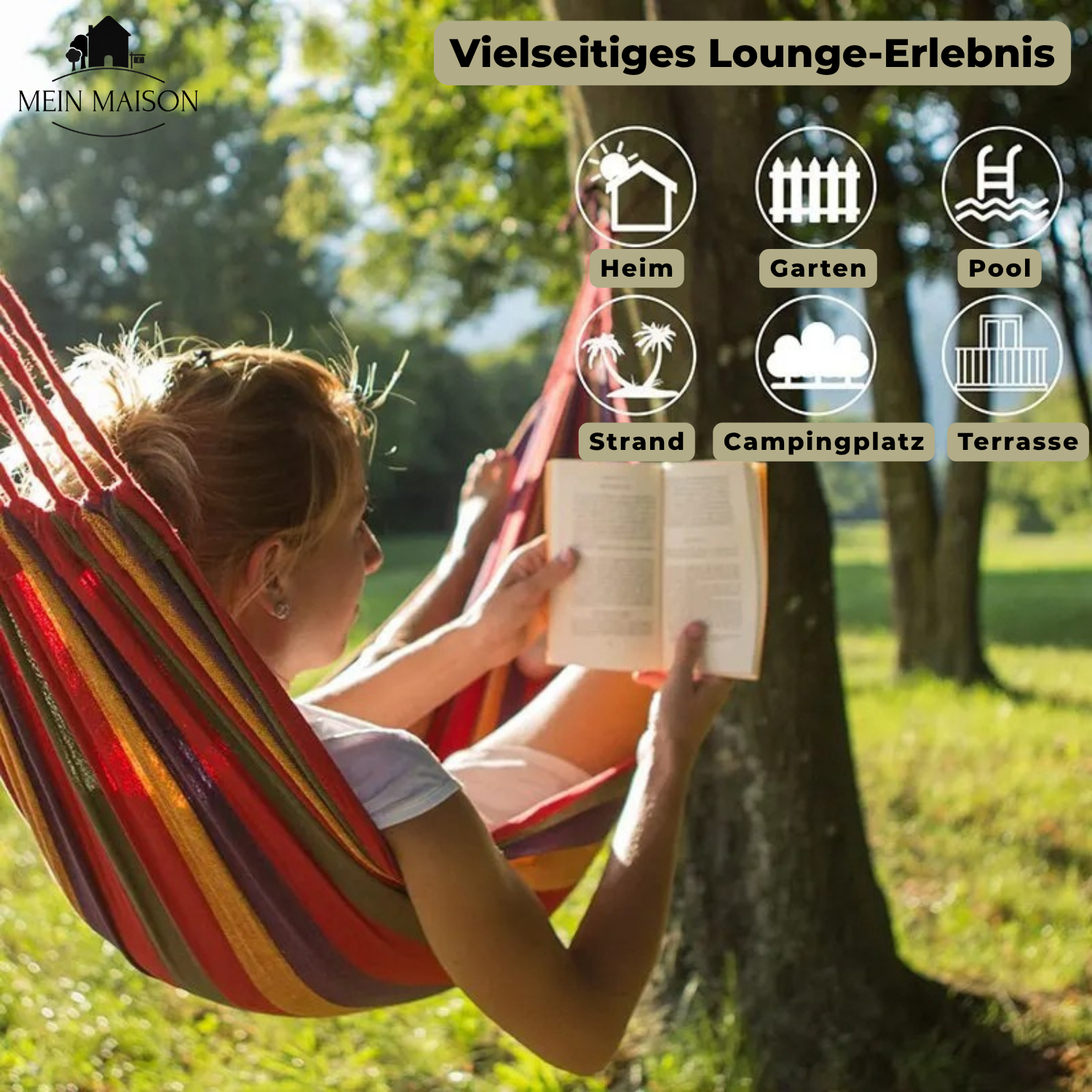 RelaxoLounge Hangmat | Robuust Canvas | Antislip-Design | Draagkracht 200 kg