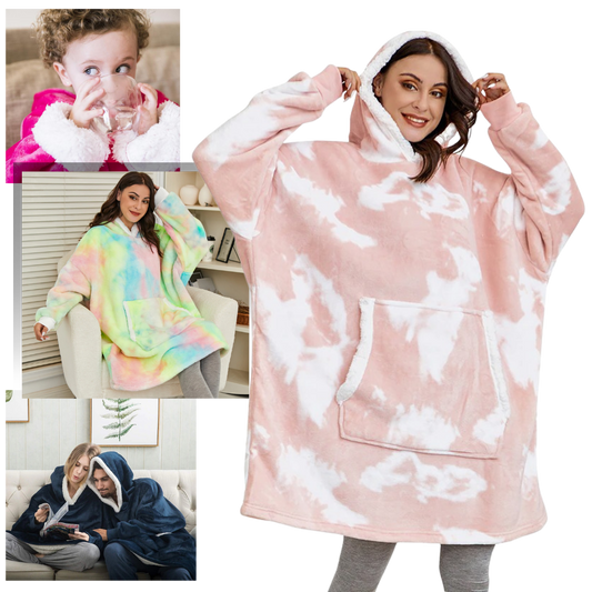 Comfortabele wolkendeken Hoodie  | Ervaar wolkachtig comfort met Comfy Cloud, een unisex oversized capuchondeken die perfect is om in te luieren.