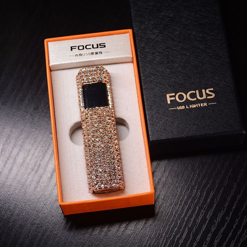 GlamourStone | Elegante en Chic Oplaadbare Aansteker met Strass