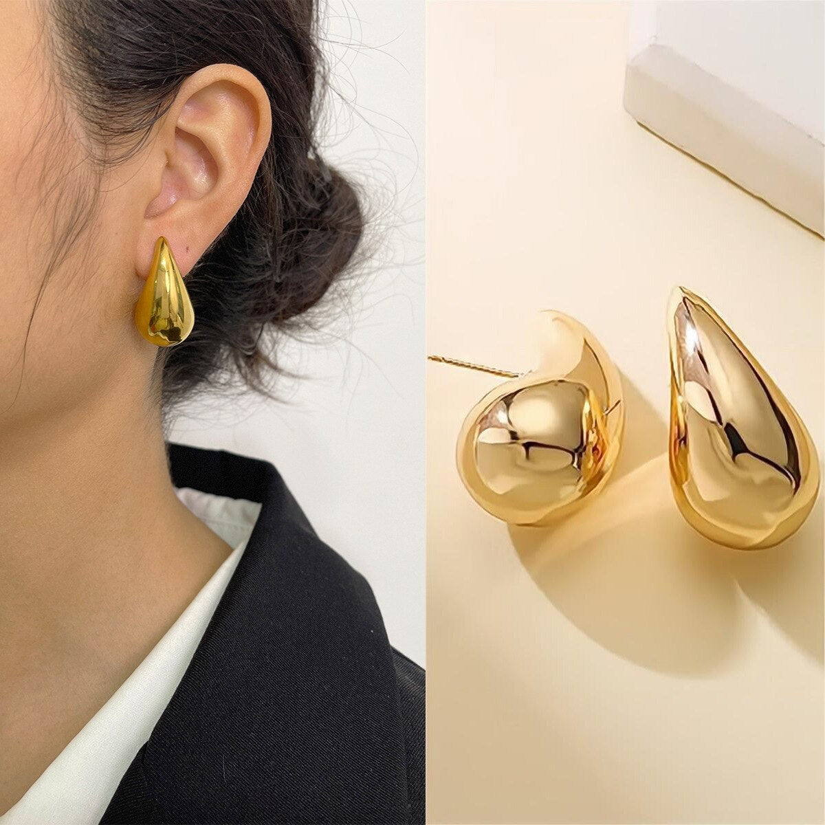 Dames Chunky Teardrop Oorbellen