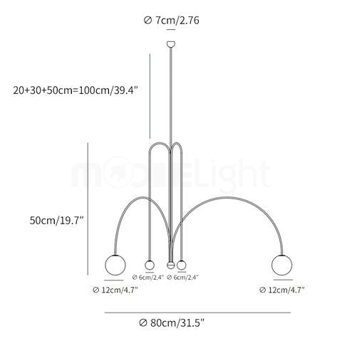 Nordic Gran Finale Nordic Witte Glas Metalen Hanglamp