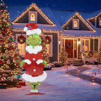 TWINKLON – Feestelijke Grinch-tuinversiering met LED-verlichting voor een kerstachtige sfeer in de buitenlucht