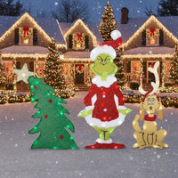 TWINKLON – Feestelijke Grinch-tuinversiering met LED-verlichting voor een kerstachtige sfeer in de buitenlucht
