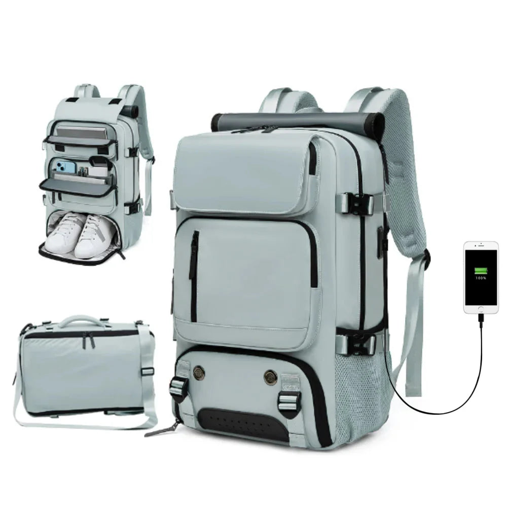 TRAVELMAX Pack – Grote waterdichte reisrugzak met USB-aansluiting