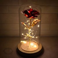 Glazen Koepel LED Roos Decoratieve Tafellamp