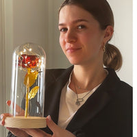 Glazen Koepel LED Roos Decoratieve Tafellamp