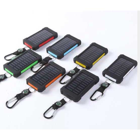 Waterdichte zonne-energiebank | LED-oplader voor smartphones, fietsen en kamperen