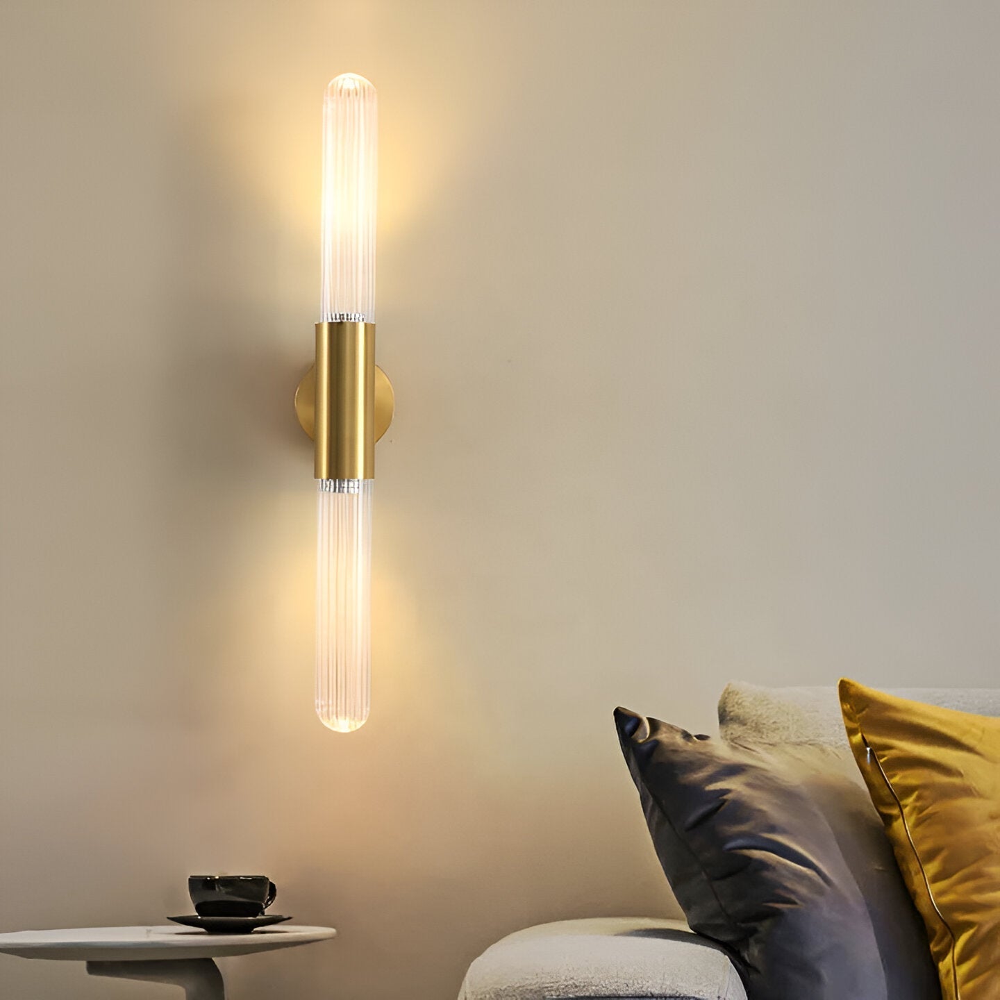 Noordse Watergolven Glas Messing Wandlamp LED 1-Licht