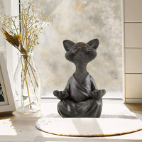 Mediterende Boeddha-Kattenfiguur