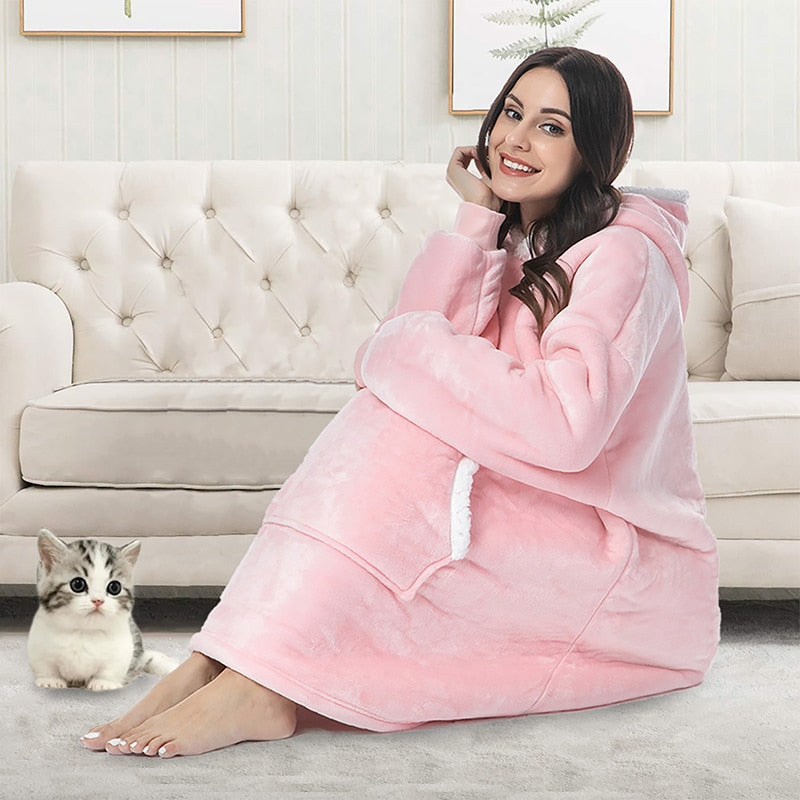 Ultra Zachte Fleece En Wol Hooded Deken Voor Comfort En Warmte Thuis