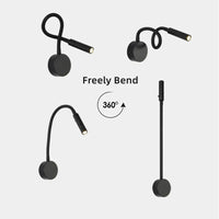 Moderne Flexibele LED-Leeswandlamp met Schakelaar voor Slaapkamer en Studie - 1W/3W