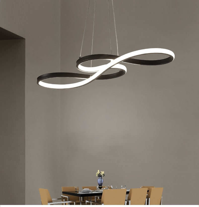 Durell Hanglamp Lineair Noordisch Zwart/Wit/Goud. Slaapkamer