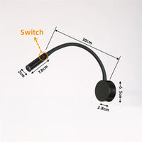 Moderne Flexibele LED-Leeswandlamp met Schakelaar voor Slaapkamer en Studie - 1W/3W